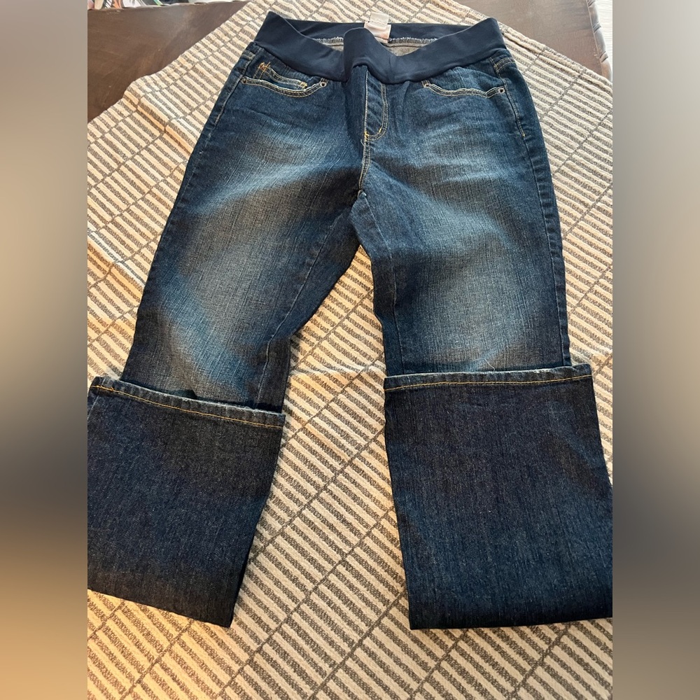 Oh Baby by Motherhood Blue Flare & Wide Leg Jeans - Picture 1 of 3